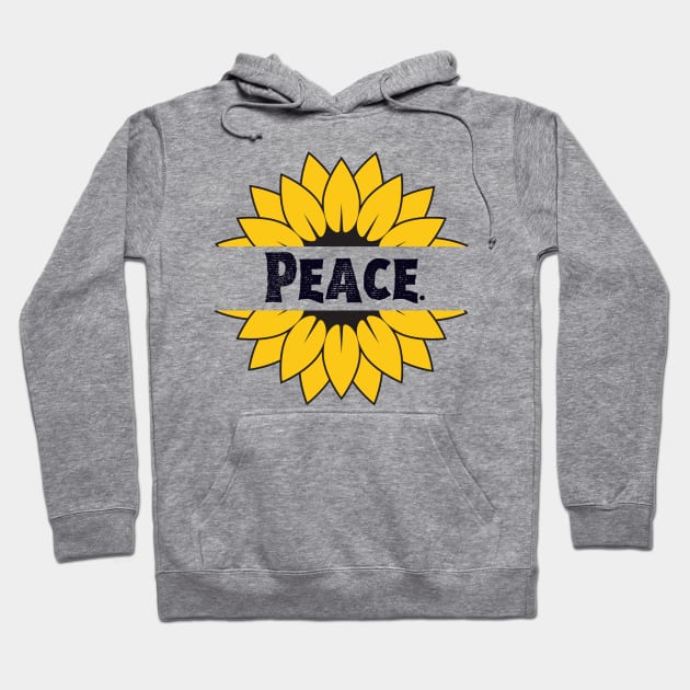 Peace Love Sunflower Typography in Nature Hoodie by Mochabonk